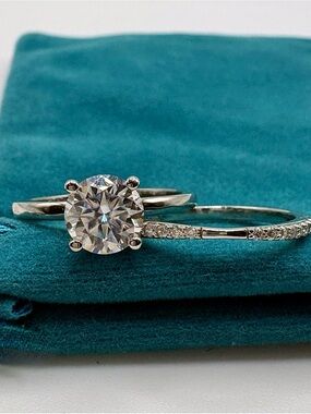 1.35Ct Moissanite Bridal Set 💍 VVS D Color | 925 Silver Rhodium
